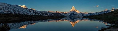 Matterhorn reflection at Stellisee, sunrise