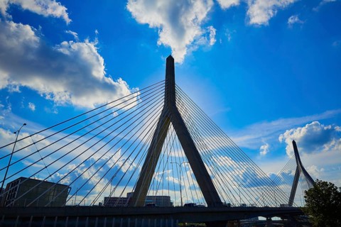 Boston Zakim bridge in Bunker Hill Massachusetts USA