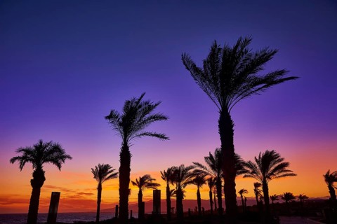 Almeria Cabo de Gata sunset in Retamar beach at Spain