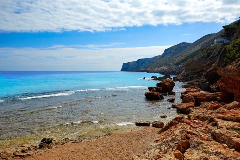 Denia Las rotas beach near Sant Antonio cape of alicante spain