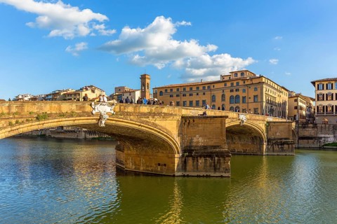 Ponte Santa Trinita bridge in Florence, Italy, Europe
