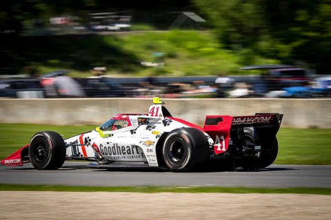 STING RAY ROBB (41) of Payette, Idaho practices for the XPEL Grand Prix at Road America in Elkhart
