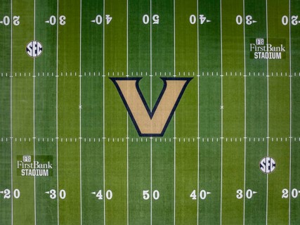 Aerial view of First Bank Stadium on Vanderbilt University campus located in Nashville Tennessee