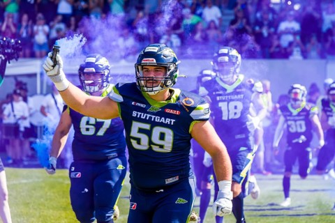 ELF/ PlayOff Spiel : Wroclaw Panthers bei Stuttgart Surge am 10. Sept. 2023 , im Gazi Stadion ,
