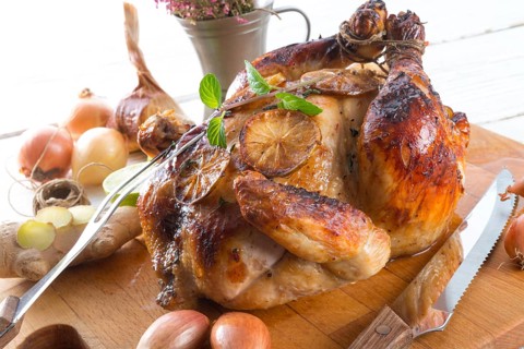 Roasted chickens