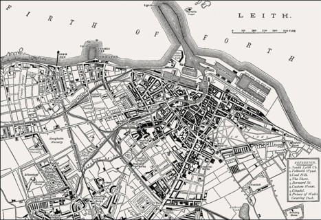 Plan of Leith, 1883, Edinburgh, Scotland, United Kingdom, Europe