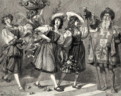 Garden-Girls of Florence, Florentine carnival, accompanied by mandolins, Faust II, first act, by