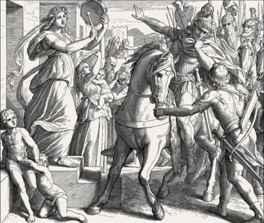 Jephthah's Daughter, Old Testament, by Julius Schnorr von Carolsfeld, 1860