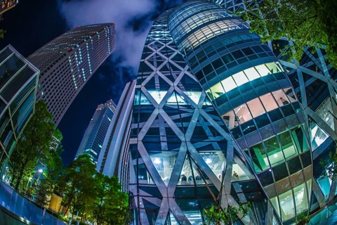 Tokyo Shinjuku of skyscrapers night view. Shooting Location: Tokyo metropolitan area