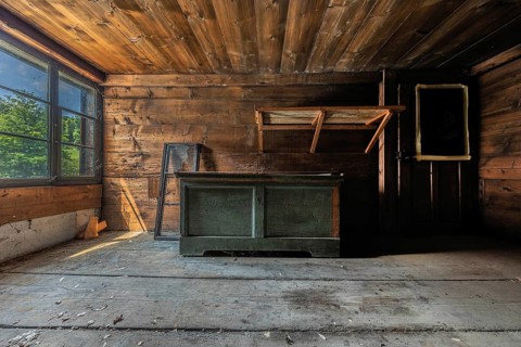 A room in a house built around 1750 that has since been demolished. Menznau, Lucerne, Switzerland,