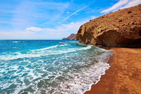 Almeria Playa del Monsul beach at Cabo de Gata in Spain