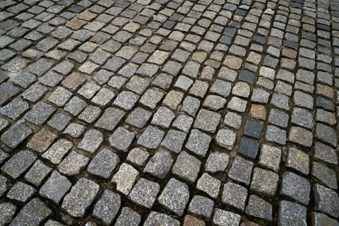 Granite cobblestone pavement in Germany street outdoor