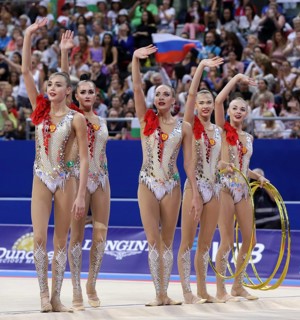 Sofia, Bulgaria - 15 September, 2018: Team Russian Federation performs during The 2018 Rhythmic