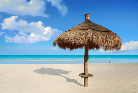 Holbox Island beach sunroof palapa in Quintana Roo of Mexico