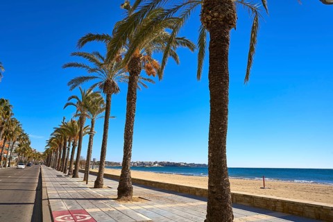 Salou beach Ponent Poniente platja in Tarragona of Catalonia