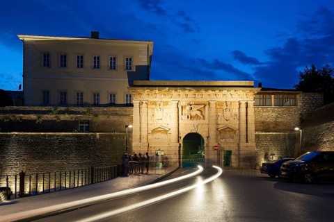 Zadar city walls and Fosa harbor, Zadar, Dalmatia, Croatia, Europe