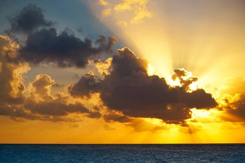 Riviera Maya sunrise beach at Mayan Mexico