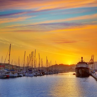 Cartagena Murcia port marina sunrise in Mediterranean Spain