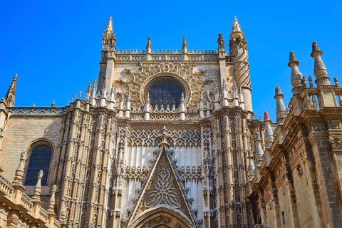 Seville cathedral Saint Christopher door Sevilla Andalusia Spain