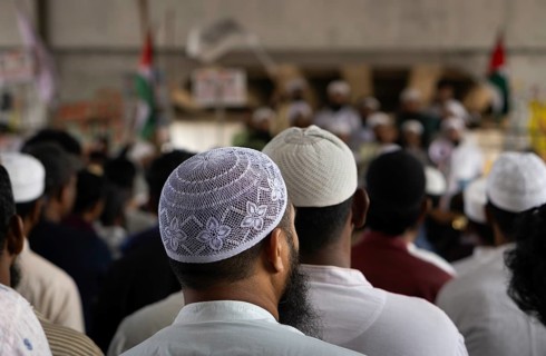 07 April 2025- Gazipur, Bangladesh: The general public, many of whom are wearing traditional Muslim