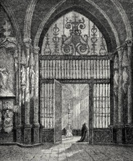 Interior view of he Cathedral of Saint Mary of Burgos, Spain, 19th Century, Europe