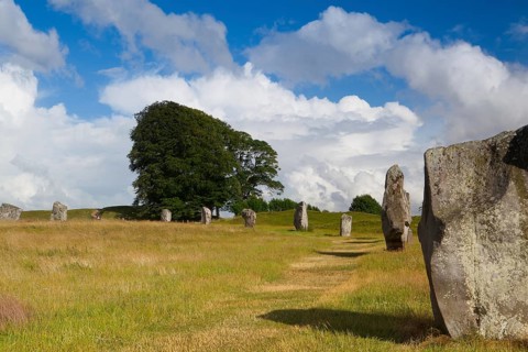 Stone circle in Avebury. It is the largest stone circle in the world. Great Britain