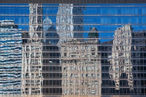 Detail of different skyscrapers in Chicago in USA