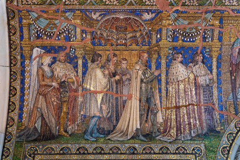 Mosaic art in the Kaiser Wilhelm Memorial Church in Berlin, Germany, Europe