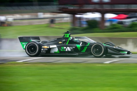 NOLAN SIEGEL (R) (78) of Palo Alto, California drives on track during a practice session for the