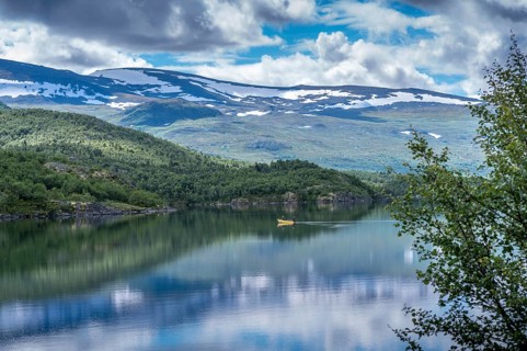 Fascinating natural landscape in Jotunheimen in the summertime in Norway. Great natural landscape