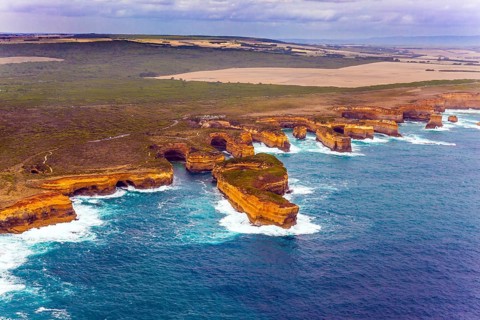 Australia. The Great Ocean Road goes along the Pacific coast. Picturesque shoreline. The picture