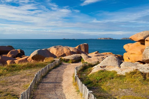 Pink Granite Coast in Brittany near Ploumanach, France, Europe