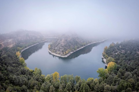 Meander, Las Hoces del Río Duratón Natural Park, Segovia province, Spain, Europe