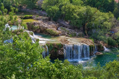 Skradinski buk waterfalls in Krka national park, Croatia, Europe
