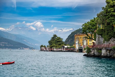 A view of Varenna on Lake como in glorious summer weather