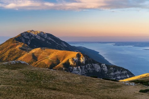 Dawn at Monte Baldo at lake Garda in italy