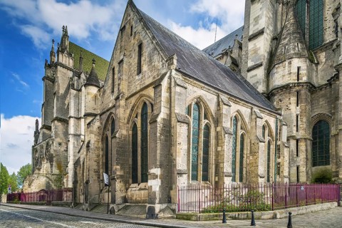 Soissons Cathedral Basilica is a Gothic cathedral in Soissons, France, Europe