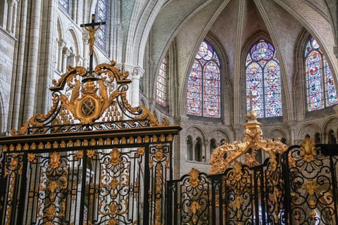 Saint-Etienne Cathedral, first Gothic cathedral, Sens, Burgundy, Yonne department,