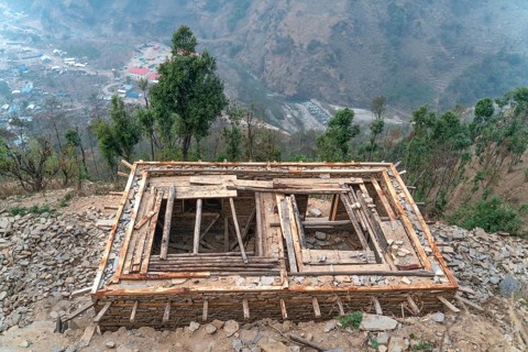 The nepalese house construction work