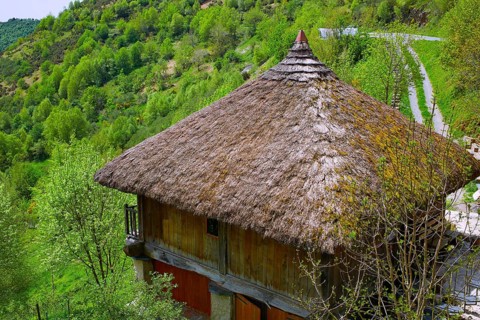 O Cebreiro by the way of Saint James in Galicia Palloza traditional celtic hut