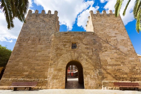 Alcudia Old Town in Majorca Porta des Moll Mallorca Balearic island of Spain
