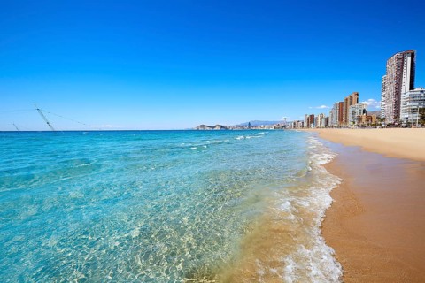 Benidorm Levante beach in Alicante Mediterranean of Spain