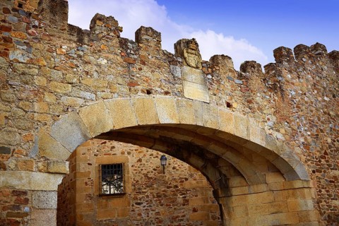 Caceres Arco de la Estrella Star arch in Spain entrance to monumental city