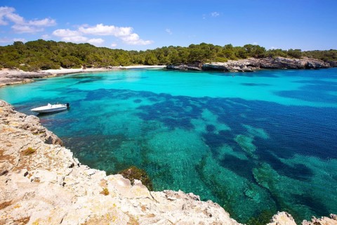 Menorca Cala en Turqueta Ciutadella turquoise Mediterranean at Balearic islands