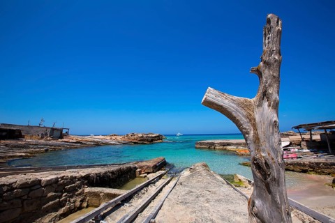 Es calo Escalo de sant Agusti Beach in Formentera Balearic islands