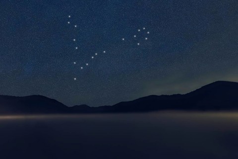 Pisces star constellation, Night sky, Cluster of stars, Deep space, Fishes constellation