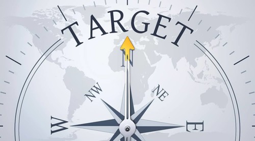 An image of a compass directing to target 3d illustration