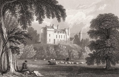 Airth Castle, Airth, Falkirk, 19th century, from Modern Athens by Th. H. Shepherd