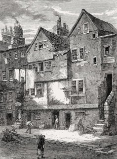 Old houses in the Cowgate, Edinburgh, Scotland, 19th century