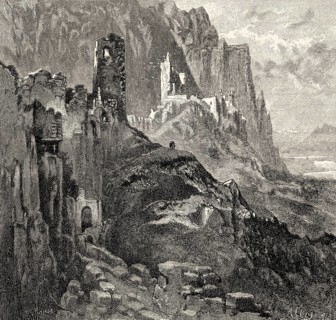 Scene from BERGSCHLOSS, THE MOUNTAIN CASTLE, a poem by Johann Wolfgang von Goethe